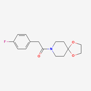 molecular formula C15H18FNO3 B7565054 1-(1,4-Dioxa-8-azaspiro[4.5]decan-8-yl)-2-(4-fluorophenyl)ethanone 