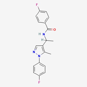 4-fluoro-N-[1-[1-(4-fluorophenyl)-5-methylpyrazol-4-yl]ethyl]benzamide