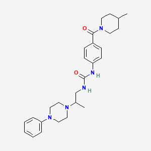 1-[4-(4-Methylpiperidine-1-carbonyl)phenyl]-3-[2-(4-phenylpiperazin-1-yl)propyl]urea