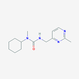 molecular formula C14H22N4O B7565096 1-Cyclohexyl-1-methyl-3-[(2-methylpyrimidin-4-yl)methyl]urea 