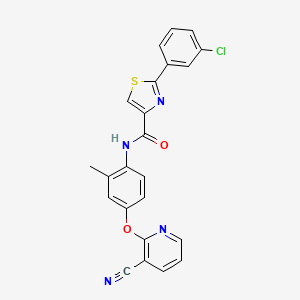 molecular formula C23H15ClN4O2S B7565105 2-(3-chlorophenyl)-N-[4-(3-cyanopyridin-2-yl)oxy-2-methylphenyl]-1,3-thiazole-4-carboxamide 