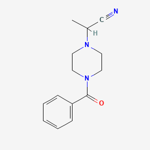 molecular formula C14H17N3O B7565113 2-(4-Benzoylpiperazin-1-yl)propanenitrile 