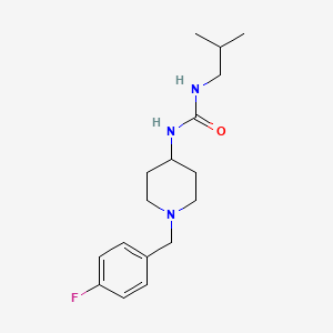 molecular formula C17H26FN3O B7565121 1-[1-[(4-Fluorophenyl)methyl]piperidin-4-yl]-3-(2-methylpropyl)urea 