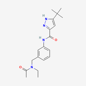 molecular formula C19H26N4O2 B7565137 N-[3-[[acetyl(ethyl)amino]methyl]phenyl]-5-tert-butyl-1H-pyrazole-3-carboxamide 