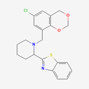 molecular formula C21H21ClN2O2S B7565154 2-[1-[(6-chloro-4H-1,3-benzodioxin-8-yl)methyl]piperidin-2-yl]-1,3-benzothiazole 