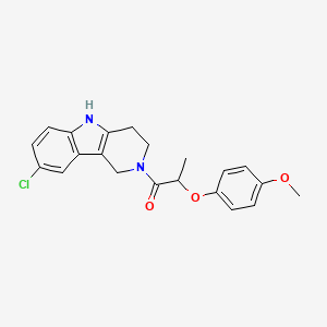 molecular formula C21H21ClN2O3 B7565157 1-(8-Chloro-1,3,4,5-tetrahydropyrido[4,3-b]indol-2-yl)-2-(4-methoxyphenoxy)propan-1-one 