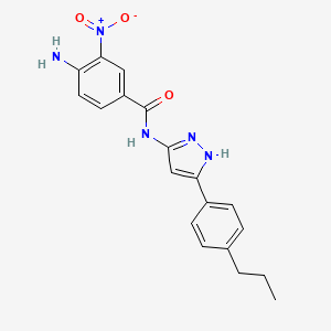 molecular formula C19H19N5O3 B7565164 4-amino-3-nitro-N-[5-(4-propylphenyl)-1H-pyrazol-3-yl]benzamide 