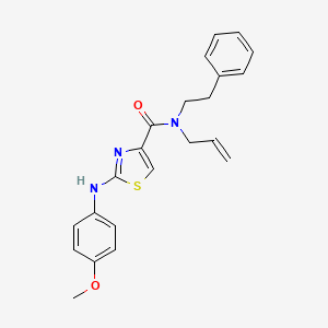molecular formula C22H23N3O2S B7565171 2-(4-methoxyanilino)-N-(2-phenylethyl)-N-prop-2-enyl-1,3-thiazole-4-carboxamide 