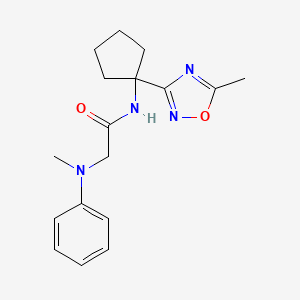 molecular formula C17H22N4O2 B7565182 2-(N-methylanilino)-N-[1-(5-methyl-1,2,4-oxadiazol-3-yl)cyclopentyl]acetamide 