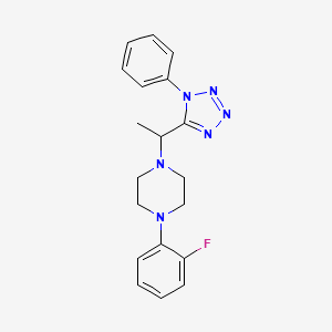 molecular formula C19H21FN6 B7565211 1-(2-Fluorophenyl)-4-[1-(1-phenyltetrazol-5-yl)ethyl]piperazine 