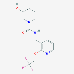 molecular formula C14H18F3N3O3 B7565224 3-hydroxy-N-[[2-(2,2,2-trifluoroethoxy)pyridin-3-yl]methyl]piperidine-1-carboxamide 