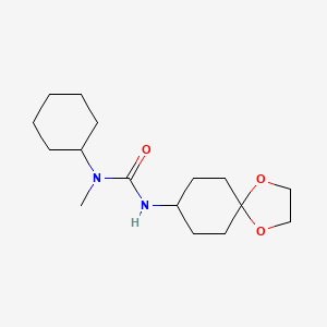 molecular formula C16H28N2O3 B7565260 1-Cyclohexyl-3-(1,4-dioxaspiro[4.5]decan-8-yl)-1-methylurea 
