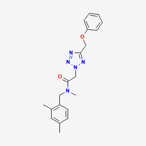 molecular formula C20H23N5O2 B7565269 N-[(2,4-dimethylphenyl)methyl]-N-methyl-2-[5-(phenoxymethyl)tetrazol-2-yl]acetamide 