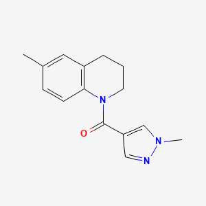 molecular formula C15H17N3O B7565286 (6-methyl-3,4-dihydro-2H-quinolin-1-yl)-(1-methylpyrazol-4-yl)methanone 