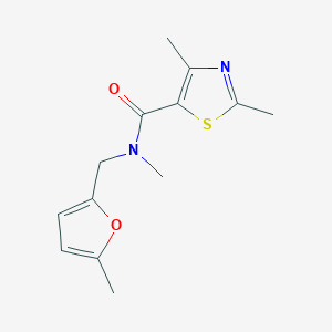 molecular formula C13H16N2O2S B7565308 N,2,4-trimethyl-N-[(5-methylfuran-2-yl)methyl]-1,3-thiazole-5-carboxamide 
