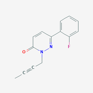 molecular formula C14H11FN2O B7565317 2-But-2-ynyl-6-(2-fluorophenyl)pyridazin-3-one 