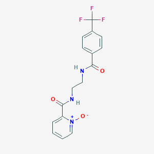 molecular formula C16H14F3N3O3 B7565320 1-oxido-N-[2-[[4-(trifluoromethyl)benzoyl]amino]ethyl]pyridin-1-ium-2-carboxamide 