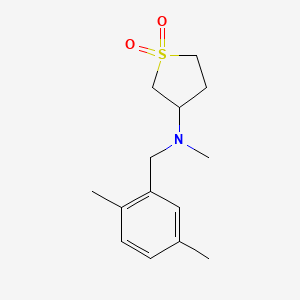molecular formula C14H21NO2S B7565328 N-[(2,5-dimethylphenyl)methyl]-N-methyl-1,1-dioxothiolan-3-amine 