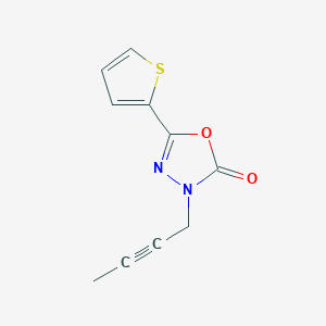 molecular formula C10H8N2O2S B7565367 3-But-2-ynyl-5-thiophen-2-yl-1,3,4-oxadiazol-2-one 