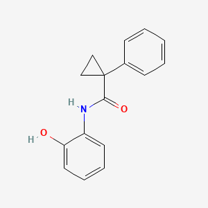 molecular formula C16H15NO2 B7565430 N-(2-hydroxyphenyl)-1-phenylcyclopropane-1-carboxamide 