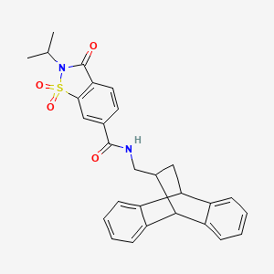 1,1,3-trioxo-2-propan-2-yl-N-(15-tetracyclo[6.6.2.02,7.09,14]hexadeca-2,4,6,9,11,13-hexaenylmethyl)-1,2-benzothiazole-6-carboxamide