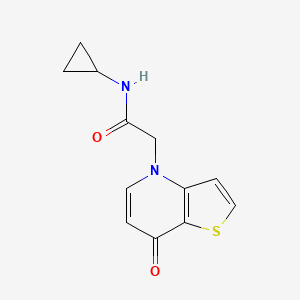 molecular formula C12H12N2O2S B7565452 N-cyclopropyl-2-(7-oxothieno[3,2-b]pyridin-4-yl)acetamide 