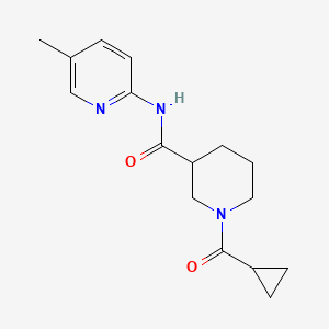 molecular formula C16H21N3O2 B7565466 1-(cyclopropanecarbonyl)-N-(5-methylpyridin-2-yl)piperidine-3-carboxamide 