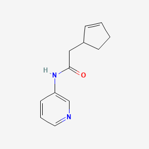 molecular formula C12H14N2O B7565476 2-cyclopent-2-en-1-yl-N-pyridin-3-ylacetamide 