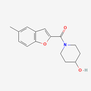 molecular formula C15H17NO3 B7565504 (4-Hydroxypiperidin-1-yl)-(5-methyl-1-benzofuran-2-yl)methanone 