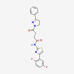 N-[4-(2,5-difluorophenyl)-1,3-thiazol-2-yl]-4-oxo-4-(5-phenyl-3,4-dihydropyrazol-2-yl)butanamide