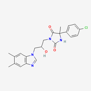 5-(4-Chlorophenyl)-3-[3-(5,6-dimethylbenzimidazol-1-yl)-2-hydroxypropyl]-5-methylimidazolidine-2,4-dione