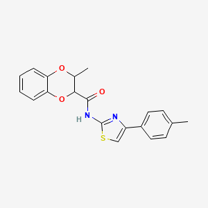 molecular formula C20H18N2O3S B7565529 2-methyl-N-[4-(4-methylphenyl)-1,3-thiazol-2-yl]-2,3-dihydro-1,4-benzodioxine-3-carboxamide 