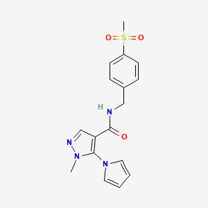 1-methyl-N-[(4-methylsulfonylphenyl)methyl]-5-pyrrol-1-ylpyrazole-4-carboxamide