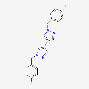 1-[(4-Fluorophenyl)methyl]-4-[1-[(4-fluorophenyl)methyl]pyrazol-4-yl]pyrazole