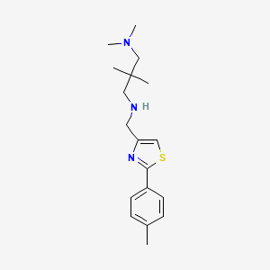 N,N,2,2-tetramethyl-N'-[[2-(4-methylphenyl)-1,3-thiazol-4-yl]methyl]propane-1,3-diamine