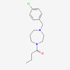 molecular formula C16H23ClN2O B7565594 1-[4-[(4-Chlorophenyl)methyl]-1,4-diazepan-1-yl]butan-1-one 