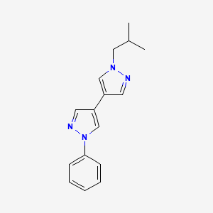 molecular formula C16H18N4 B7565610 1-(2-Methylpropyl)-4-(1-phenylpyrazol-4-yl)pyrazole 