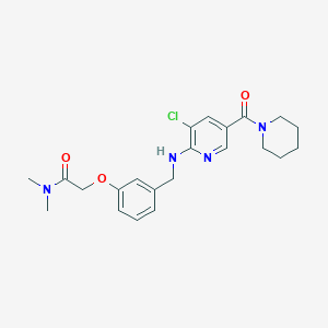 2-[3-[[[3-chloro-5-(piperidine-1-carbonyl)pyridin-2-yl]amino]methyl]phenoxy]-N,N-dimethylacetamide