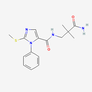 molecular formula C16H20N4O2S B7565684 N-(3-amino-2,2-dimethyl-3-oxopropyl)-2-methylsulfanyl-3-phenylimidazole-4-carboxamide 