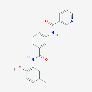 molecular formula C20H17N3O3 B7565688 N-[3-[(2-hydroxy-5-methylphenyl)carbamoyl]phenyl]pyridine-3-carboxamide 