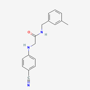 molecular formula C17H17N3O B7565716 2-(4-cyanoanilino)-N-[(3-methylphenyl)methyl]acetamide 