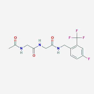 2-acetamido-N-[2-[[4-fluoro-2-(trifluoromethyl)phenyl]methylamino]-2-oxoethyl]acetamide