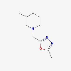 molecular formula C10H17N3O B7565757 2-Methyl-5-[(3-methylpiperidin-1-yl)methyl]-1,3,4-oxadiazole 