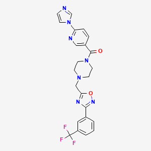 (6-Imidazol-1-ylpyridin-3-yl)-[4-[[3-[3-(trifluoromethyl)phenyl]-1,2,4-oxadiazol-5-yl]methyl]piperazin-1-yl]methanone