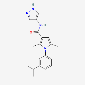 2,5-dimethyl-1-(3-propan-2-ylphenyl)-N-(1H-pyrazol-4-yl)pyrrole-3-carboxamide