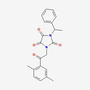 1-[2-(2,5-Dimethylphenyl)-2-oxoethyl]-3-(1-phenylethyl)imidazolidine-2,4,5-trione