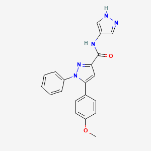 5-(4-methoxyphenyl)-1-phenyl-N-(1H-pyrazol-4-yl)pyrazole-3-carboxamide