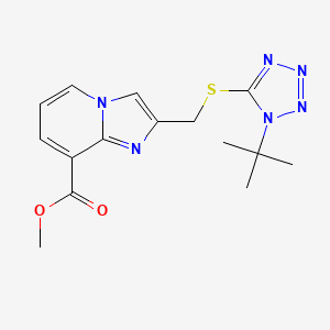 molecular formula C15H18N6O2S B7565866 Methyl 2-[(1-tert-butyltetrazol-5-yl)sulfanylmethyl]imidazo[1,2-a]pyridine-8-carboxylate 