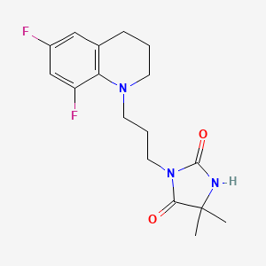 molecular formula C17H21F2N3O2 B7565874 3-[3-(6,8-difluoro-3,4-dihydro-2H-quinolin-1-yl)propyl]-5,5-dimethylimidazolidine-2,4-dione 