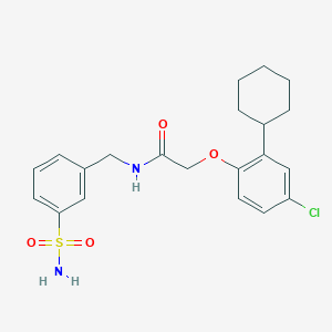 2-(4-chloro-2-cyclohexylphenoxy)-N-[(3-sulfamoylphenyl)methyl]acetamide